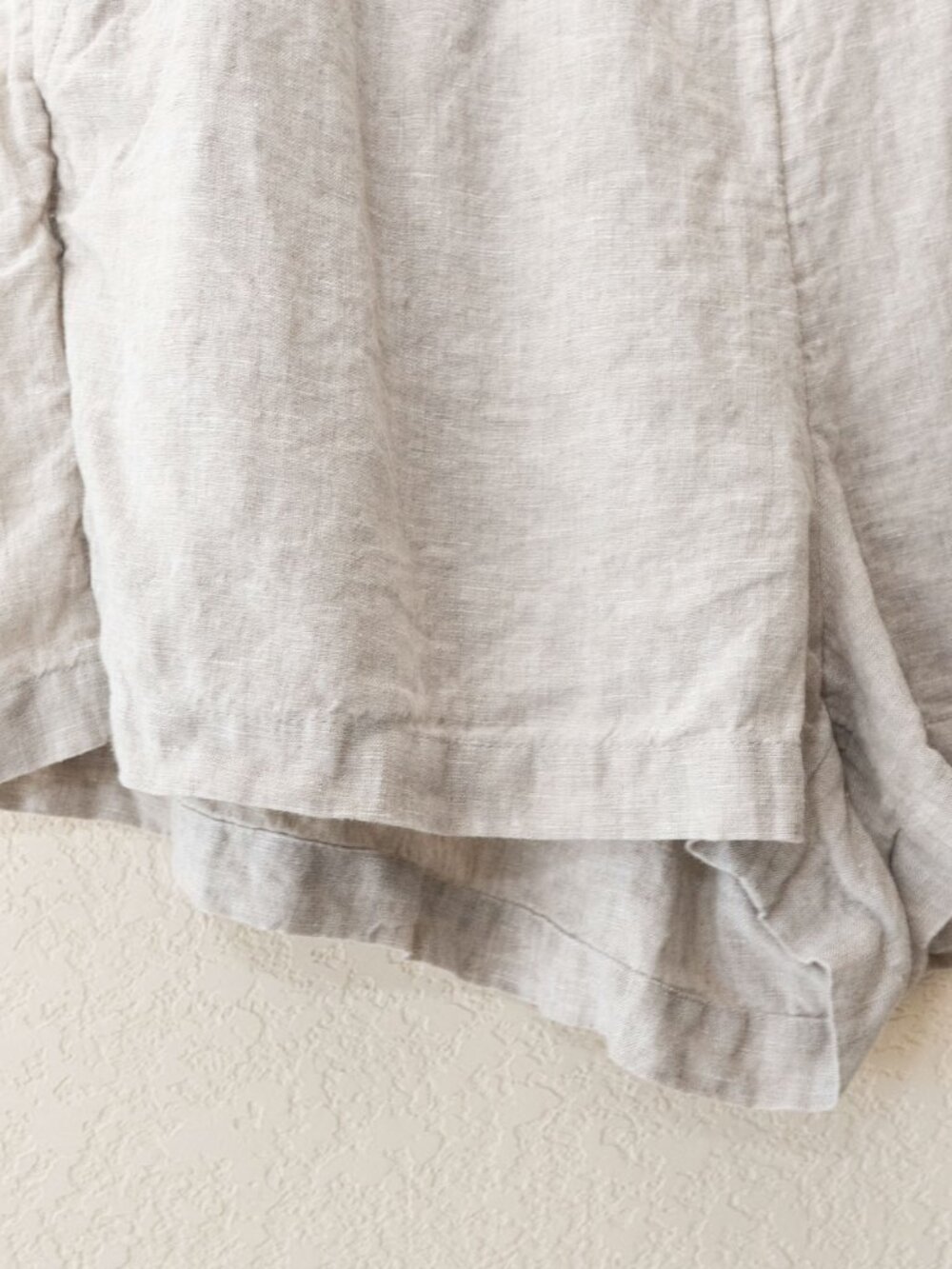 J Crew Womens L 100% Linen Shorts Oatmeal Beige Pull On Elastic Waist Coastal - Picture 7 of 15